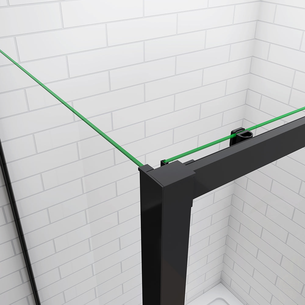AICA Bathroom Shower Sliding Enclosure black 100CM