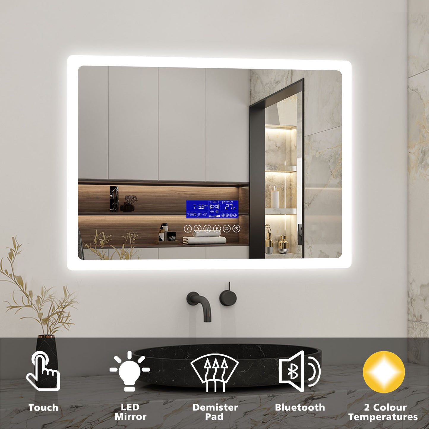 Bluetooth LED Mirror Anti-fog