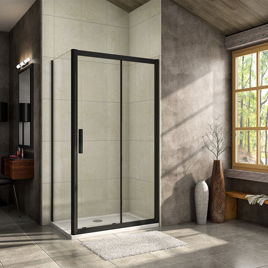 AICA-160x76CM-BLACK-sliding-shower-Enclosure-Glass-8MM-NANO-1