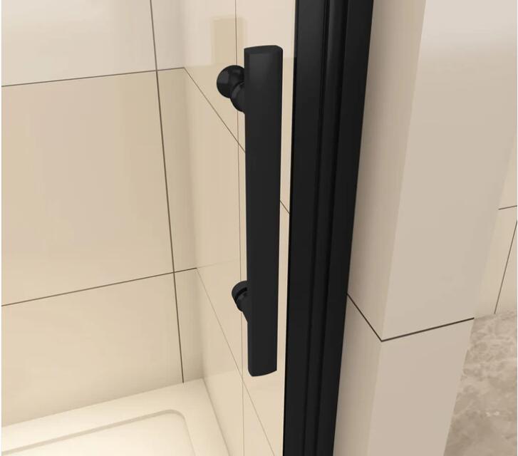 AICA Black frameless Shower Bi fold door