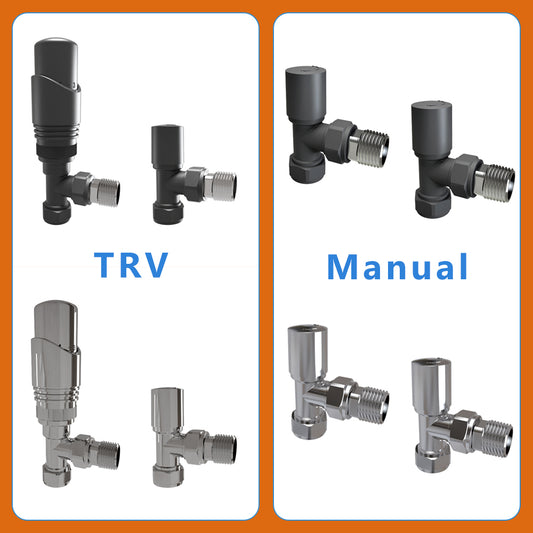 Aica angle radiator valves