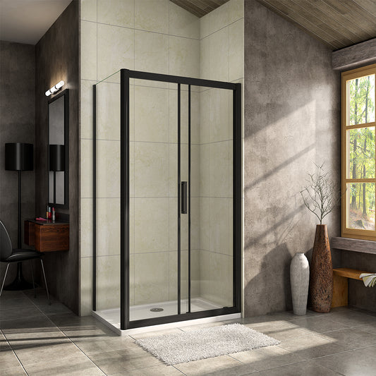AICA-Bathroom-Sliding-Shower-BLACK-Enclosure-160x90CM-Glass-1