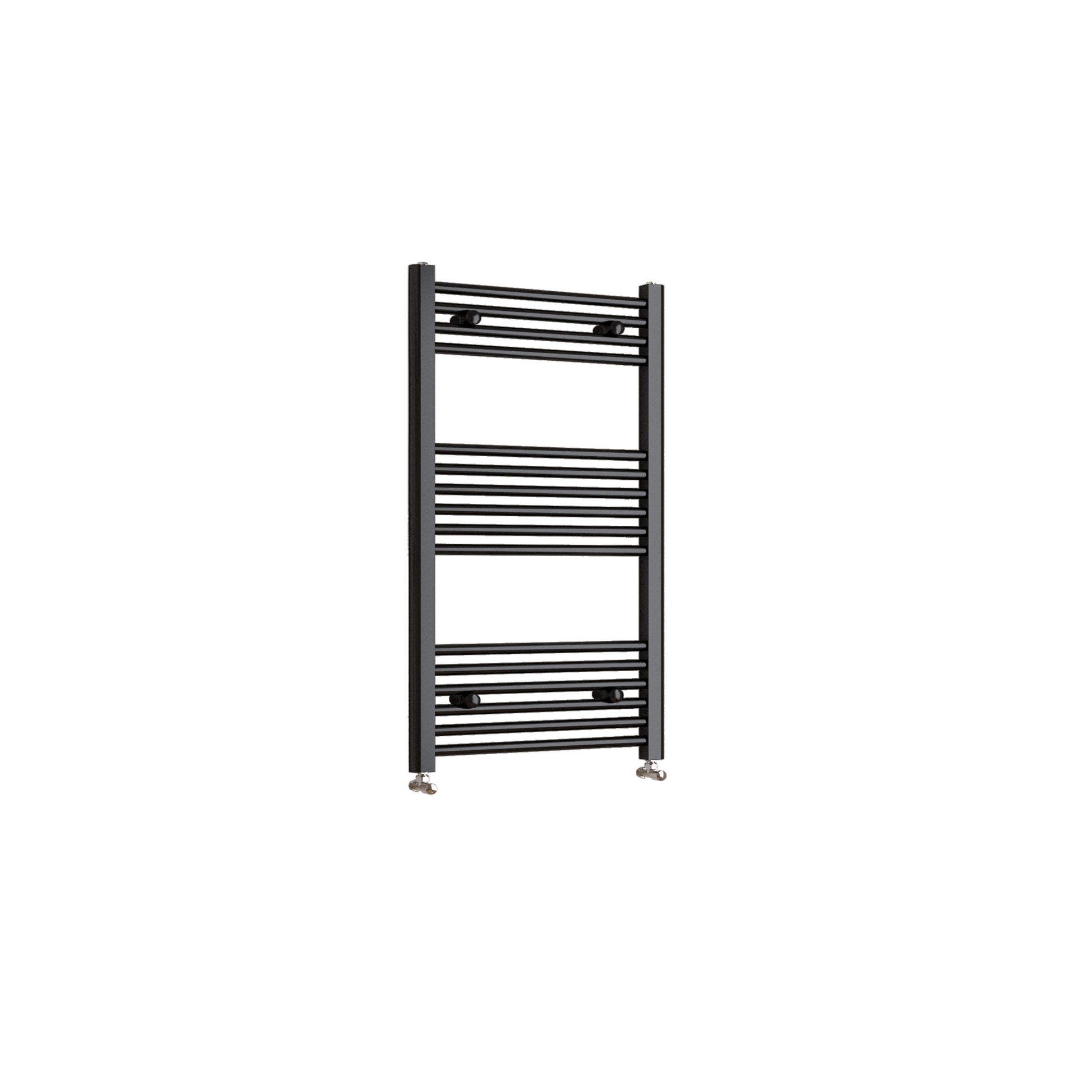 Matt Black Bathroom Central Heating Towel Rail Straight Designer Ladde