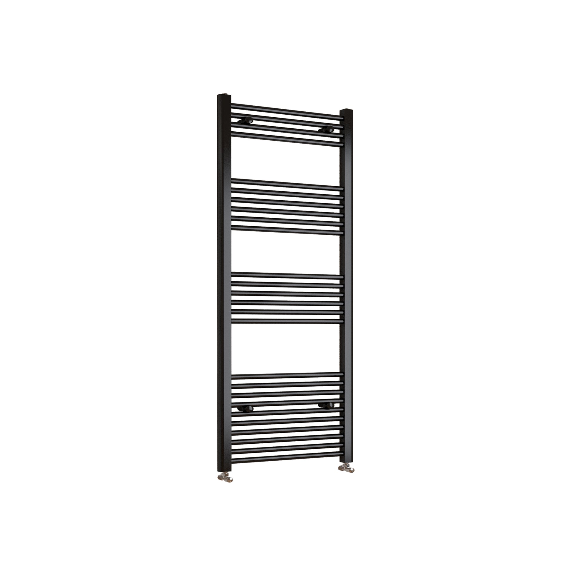 Matt Black Bathroom Central Heating Towel Rail Straight Designer Ladde