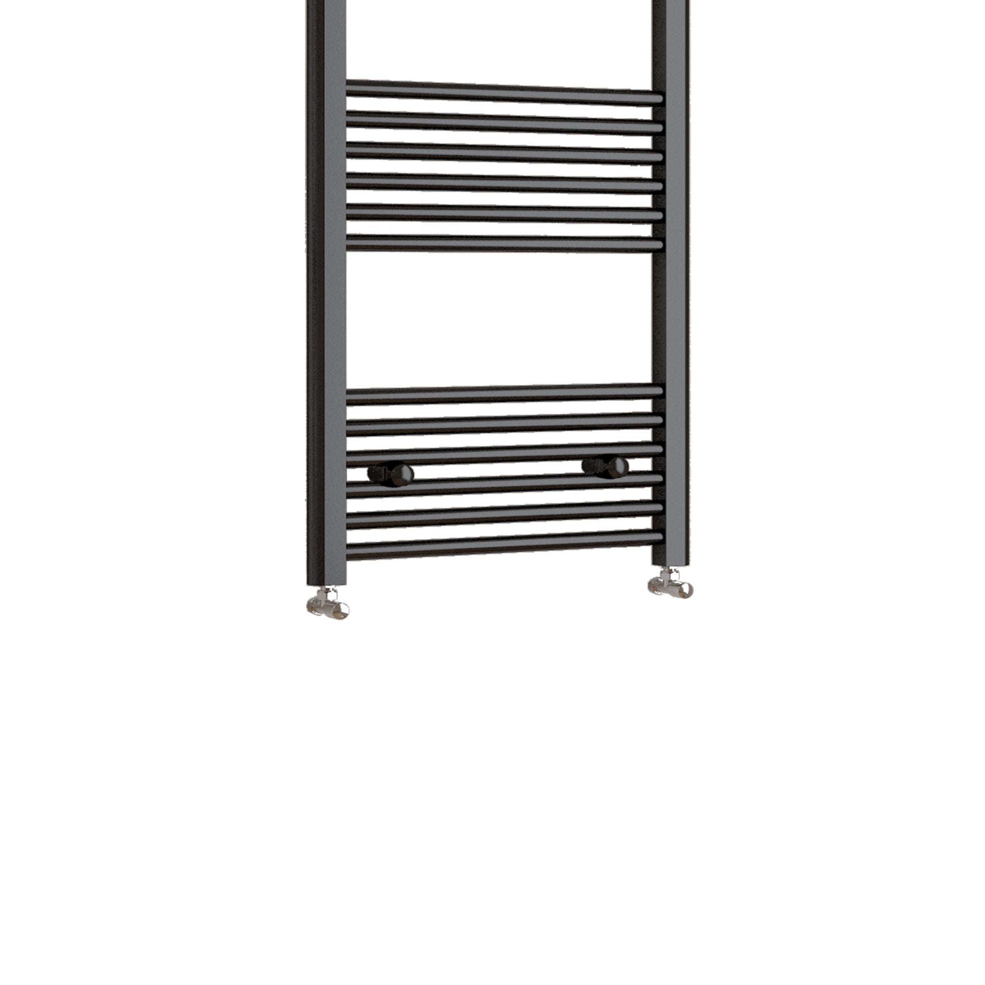 Matt Black Bathroom Central Heating Towel Rail Straight Designer Ladde