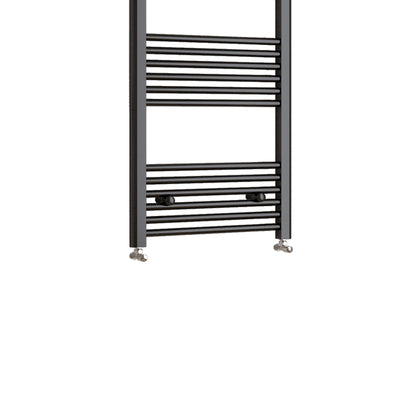 Black Heated Towel Rail Straight Bathroom Ladder Radiator Bottom Detail