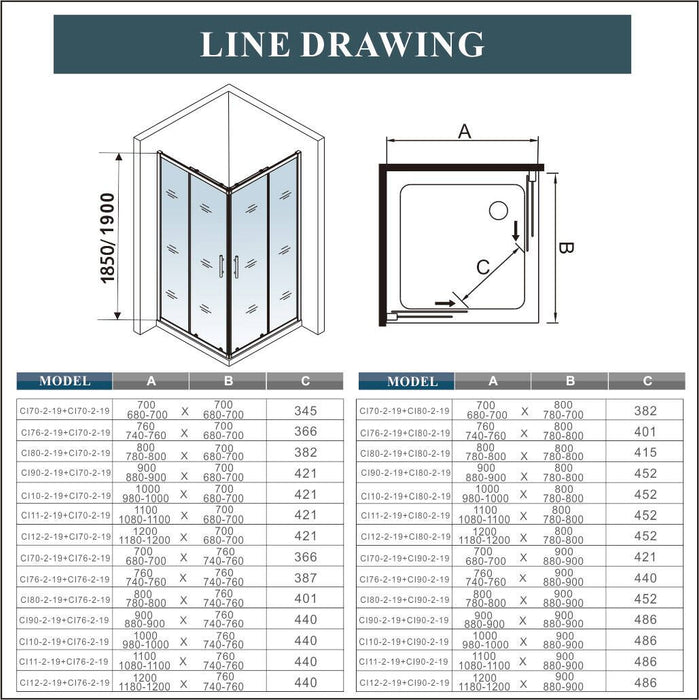 Corner Entry Shower Enclosure Sliding Doors Tray Optional
