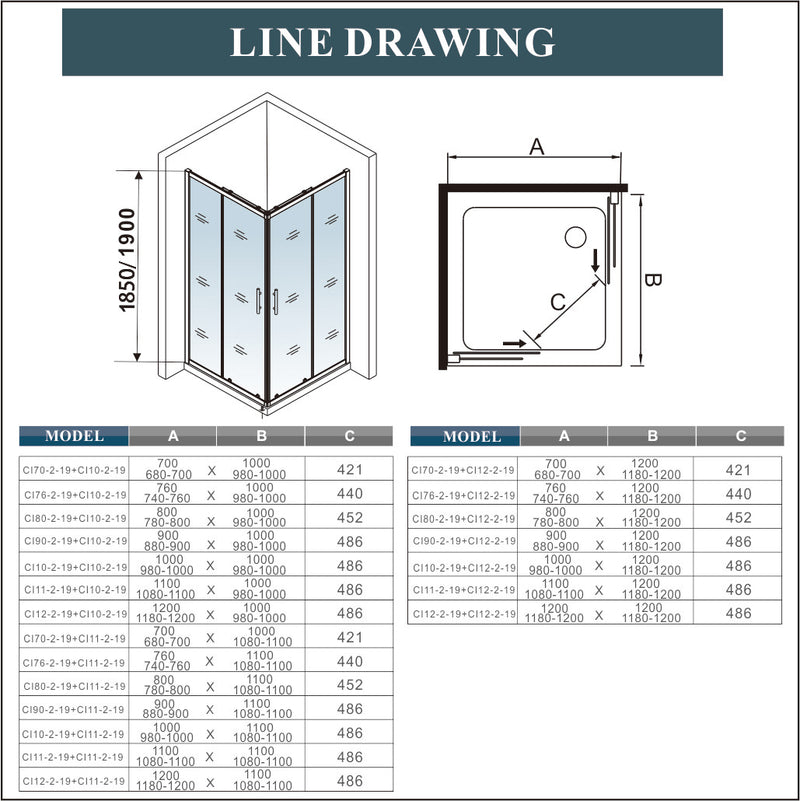 Corner Entry Shower Enclosure Sliding Doors Tray Optional