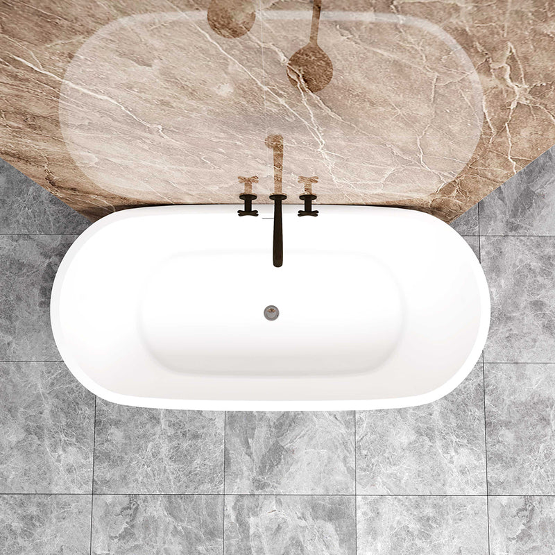 AICA Bathroom 1700x800mm Freestanding Double Ended Bath Bathtub