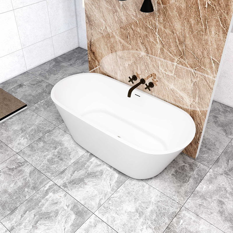AICA Bathroom 1700x800mm Freestanding Double Ended Bath Bathtub