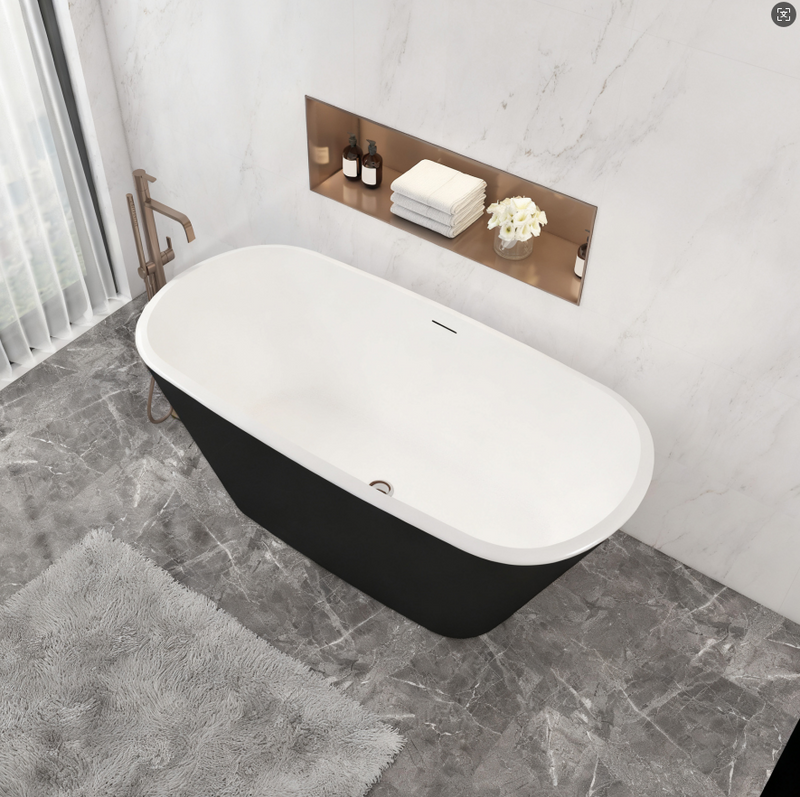 AICA Bathroom Freestanding Double Ended Bathtub 1500x720mm