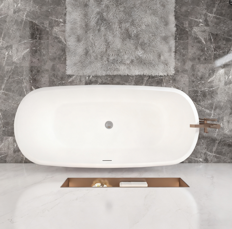 Bathroom Black Freestanding Double Ended Bath Acrylic Bathtub 1600x730mm