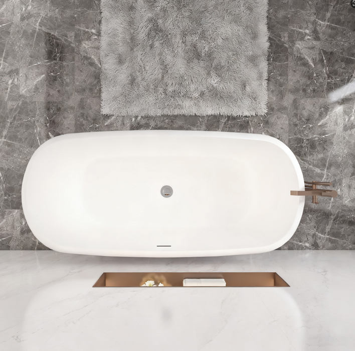 Bathroom Black Freestanding Double Ended Bath Acrylic Bathtub 1600x730mm