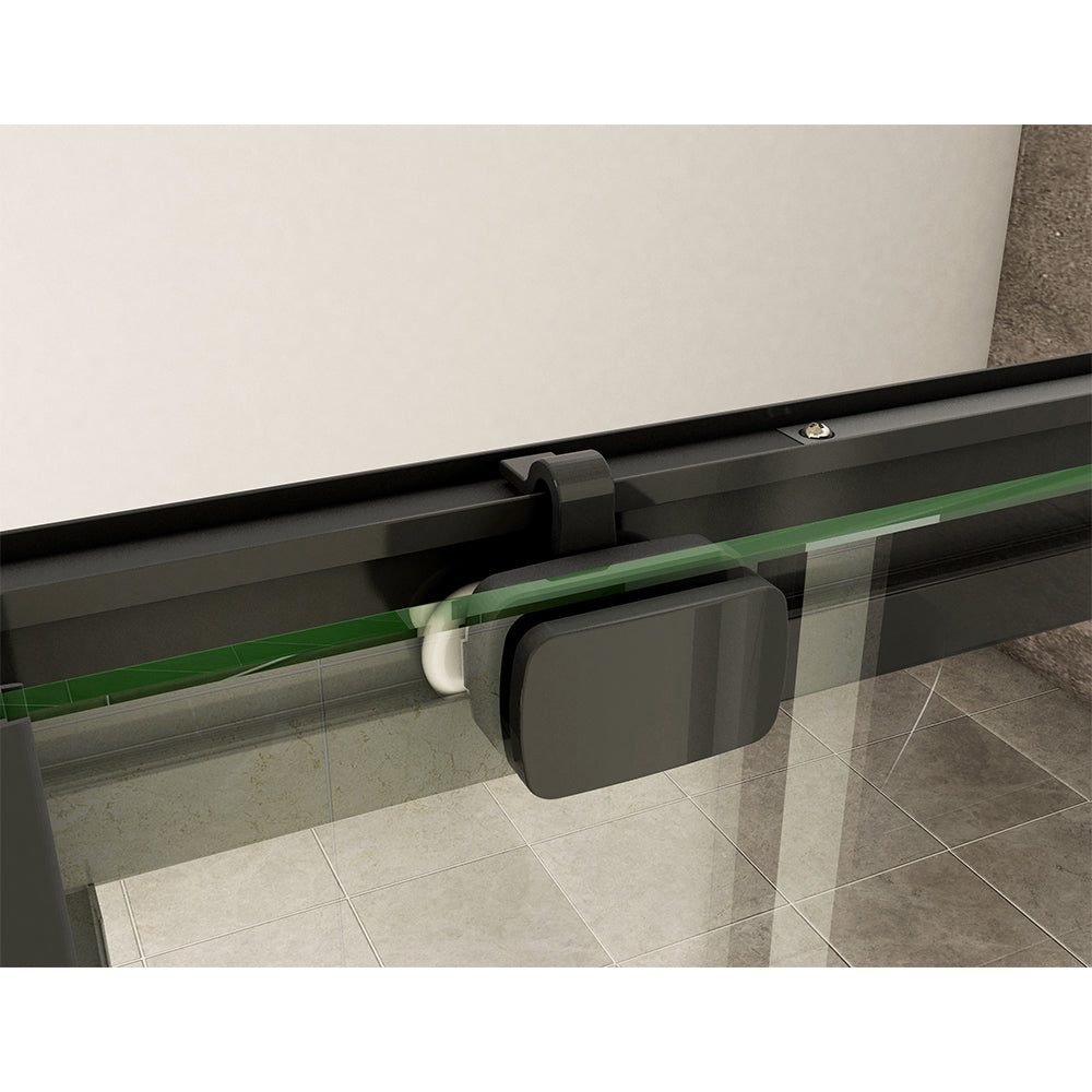 160x80CM sliding shower Black Enclosure 8MM NANO Glass Door