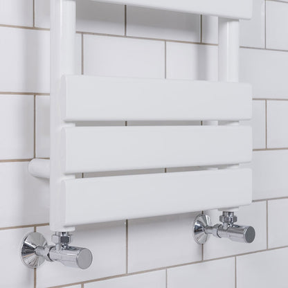 Flat Panel White Heated Towel Rail ladder Radiator detail