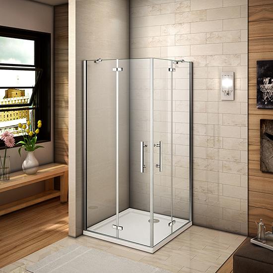 AICA Shower enclosure corner entry bifold pivot door D