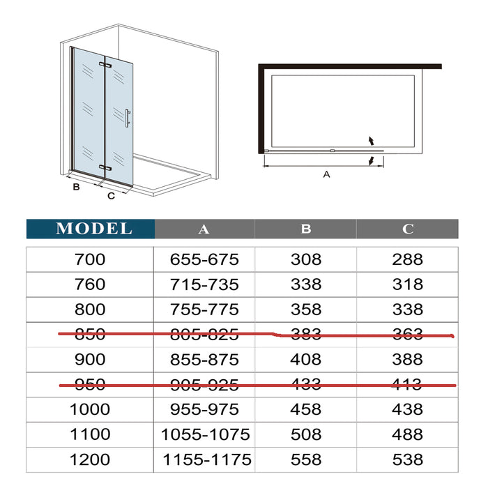 Wet Room Bi fold Pivot door Shower screen