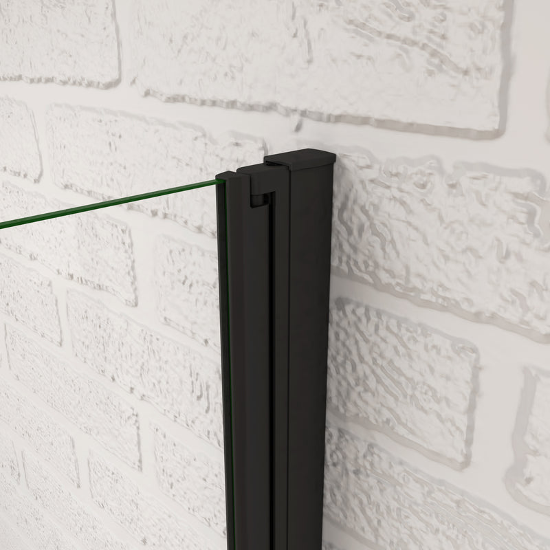 AICA Black Pivot Shower Screen Bi fold Wet Room