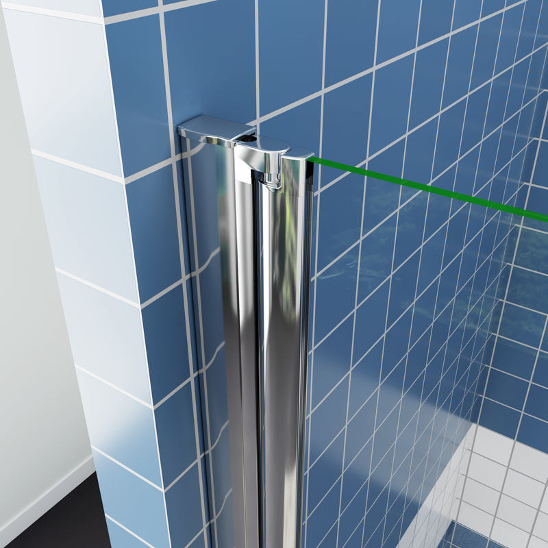 AICA Black Pivot Shower Screen Bi fold Wet Room