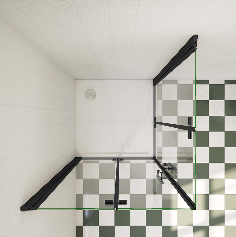 AICA Frameless Bi fold Shower Door Pivot Enclosure