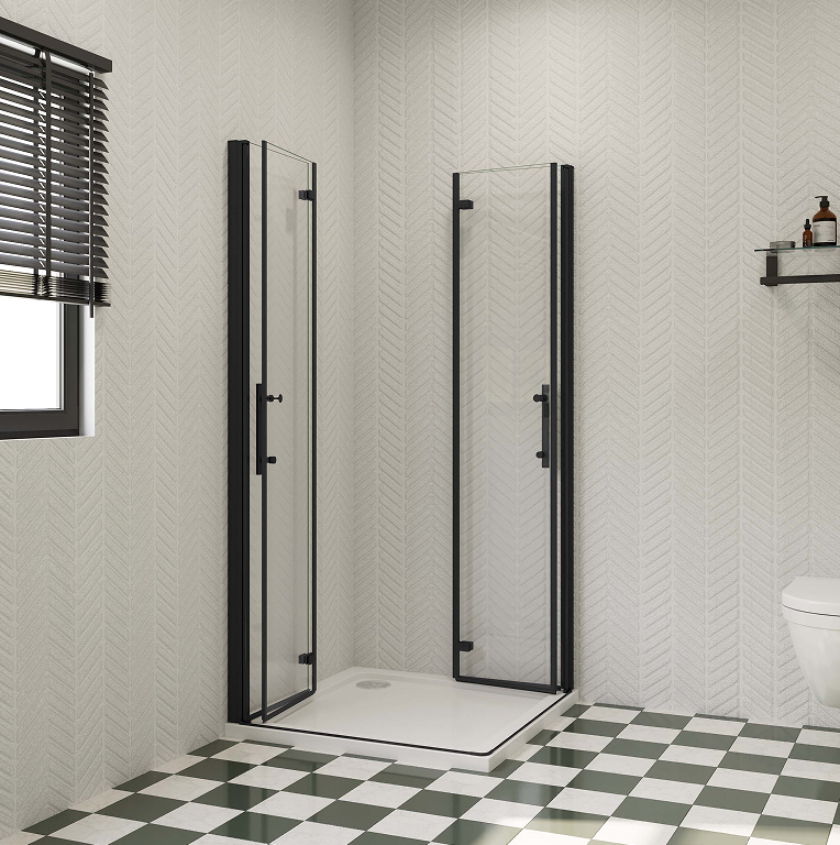 AICA Frameless Bi fold Shower Door Pivot Enclosure