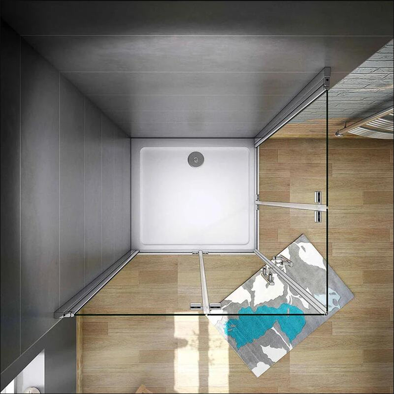 AICA Shower Enclosure Corner Entry Pivot Bi fold Door