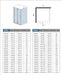 Measurement chart for shower enclosure dimensions
