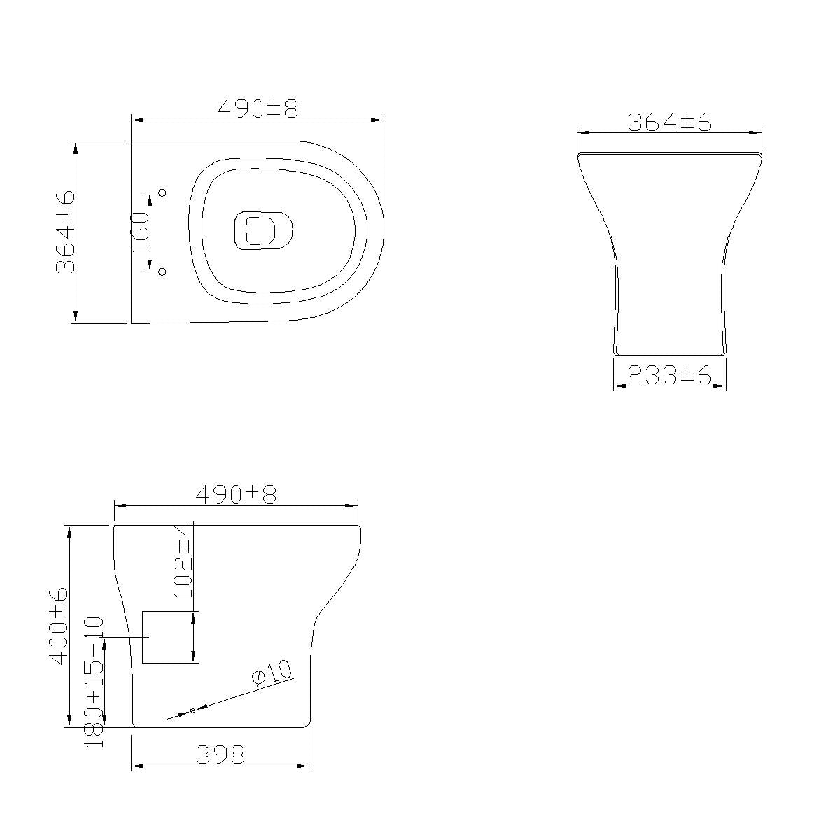 AICA Modern Back To Wall Toilet Short Projection Soft Close Seat Bathr