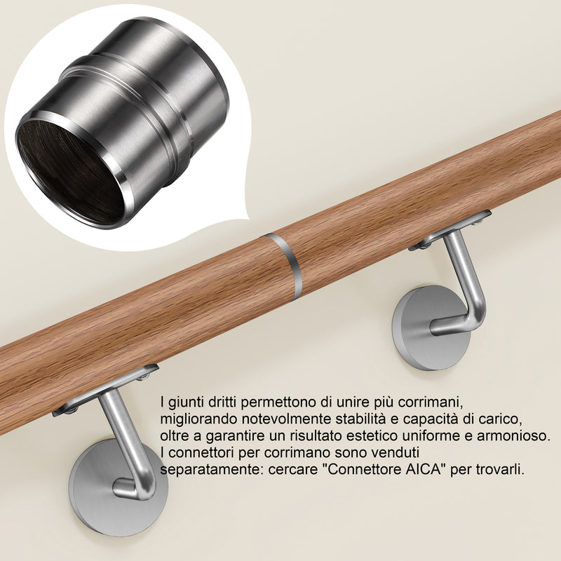 AICA 304 Stainless Steel Handrail Connector for Connecting Stair Handrail to Wall Handrail