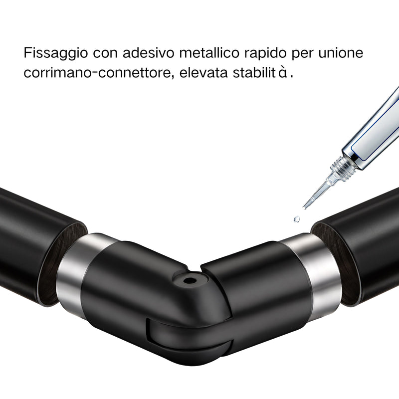 AICA 304 Stainless Steel Black Handrail Connector for Connecting Stair Handrail to Wall Handrail