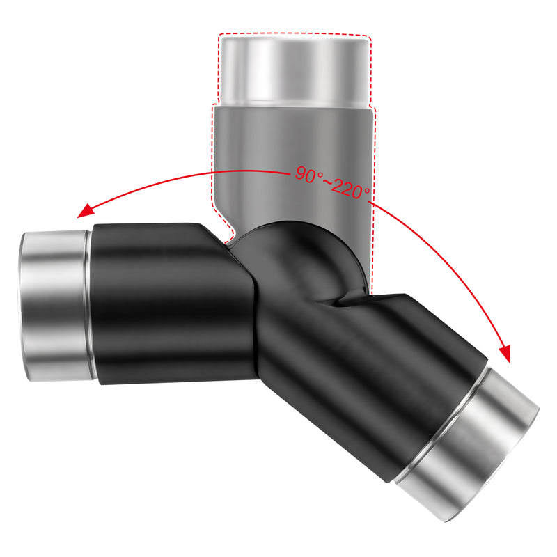 AICA 304 Stainless Steel Black Handrail Connector for Connecting Stair Handrail to Wall Handrail