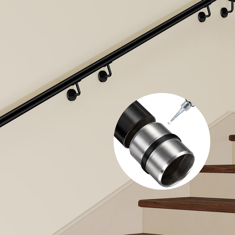AICA 304 Stainless Steel Black Handrail Connector for Connecting Stair Handrail to Wall Handrail