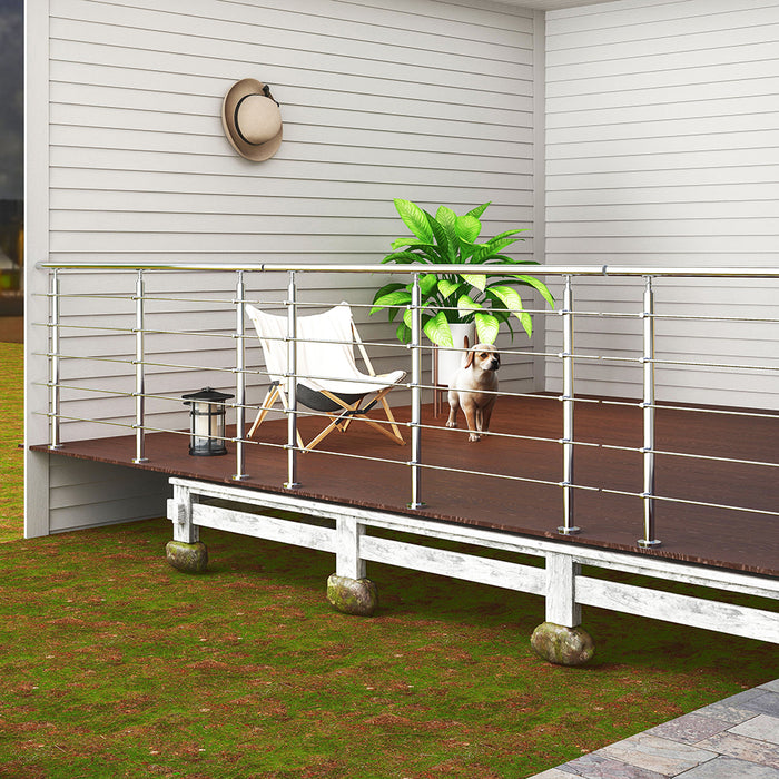 AICA Outdoor Indoor Stainless Steel Handrail steps 5 Cross bars Stairs Balustrade Grab Rail