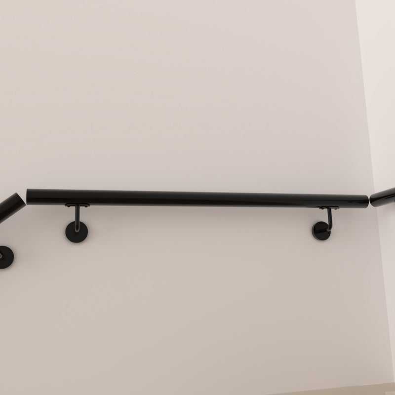 304 Stainless Steel Wall Mount Handrail, Black, 8 Length Sizes, Extendable Splicing Stair Railing for Indoor & Outdoor Use