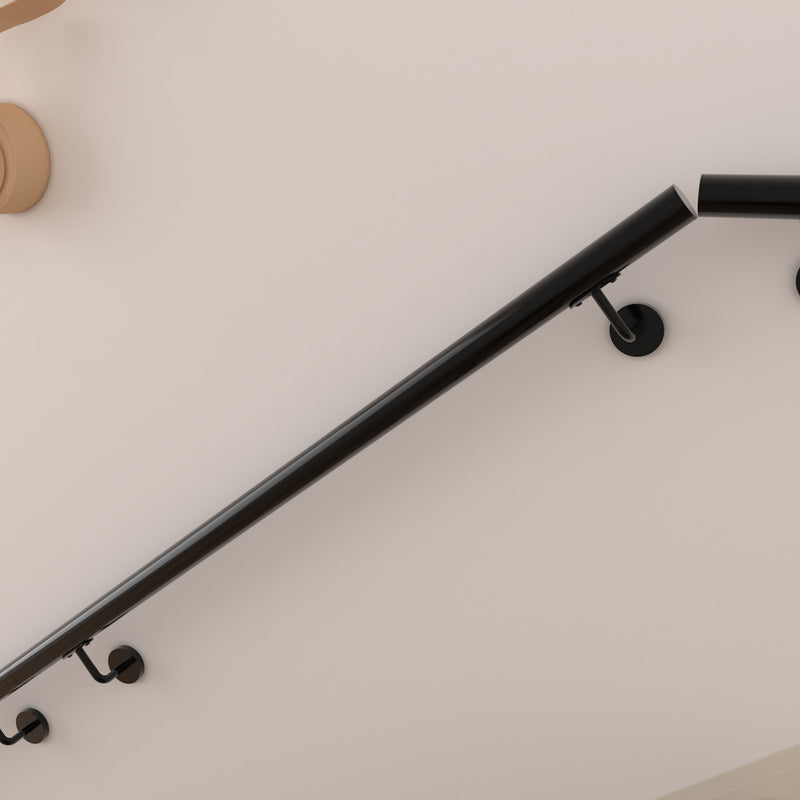 304 Stainless Steel Wall Mount Handrail, Black, 8 Length Sizes, Extendable Splicing Stair Railing for Indoor & Outdoor Use