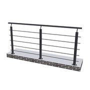Black aluminum vertical angle mobility handrail with a matte finish, designed for use on steps or slopes, depicted against a white background.
