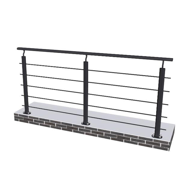 Black aluminum vertical angle mobility handrail with a matte finish, designed for use on steps or slopes, depicted against a white background.