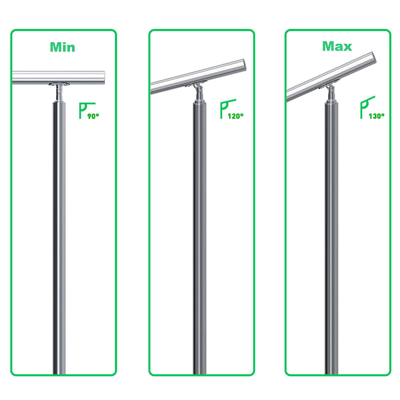 AICA Stainless Steel handrail with 3 crossbars Balustrade Stairs Outdoor Indoor FVC3