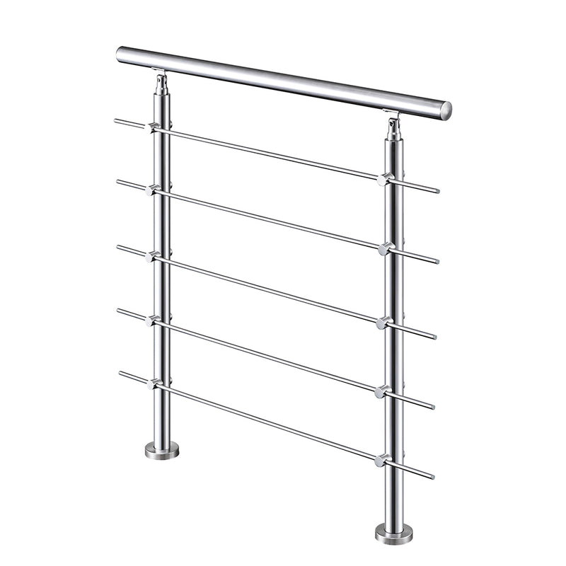 AICA Stainless Steel handrail with 5 crossbars Balustrade Stairs Outdoor Indoor FVC5