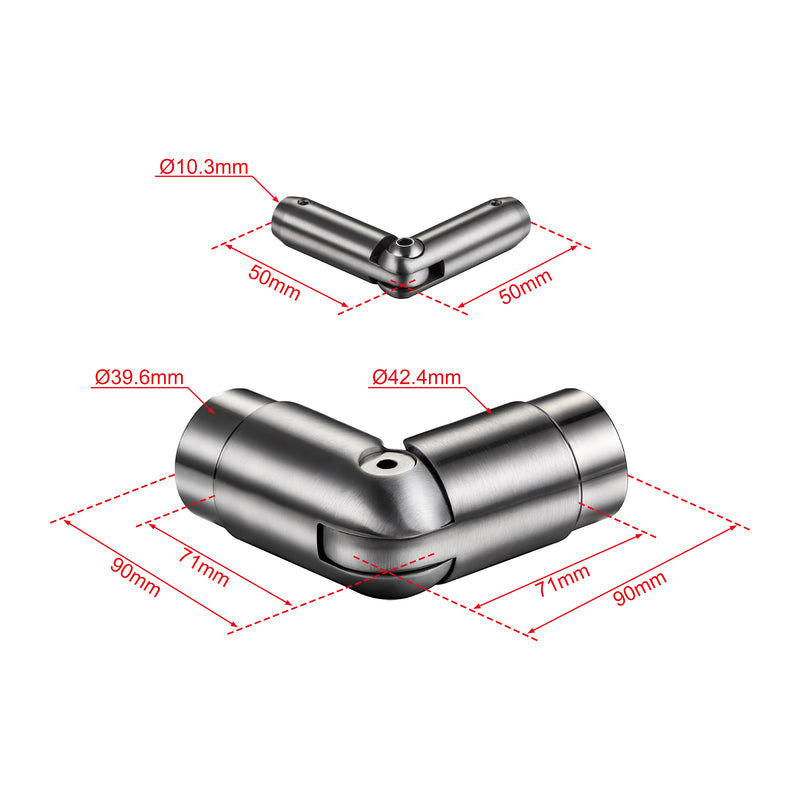 304 Stainless Steel Railing Connector Kit for Railing (3 or 5 Crossbars)