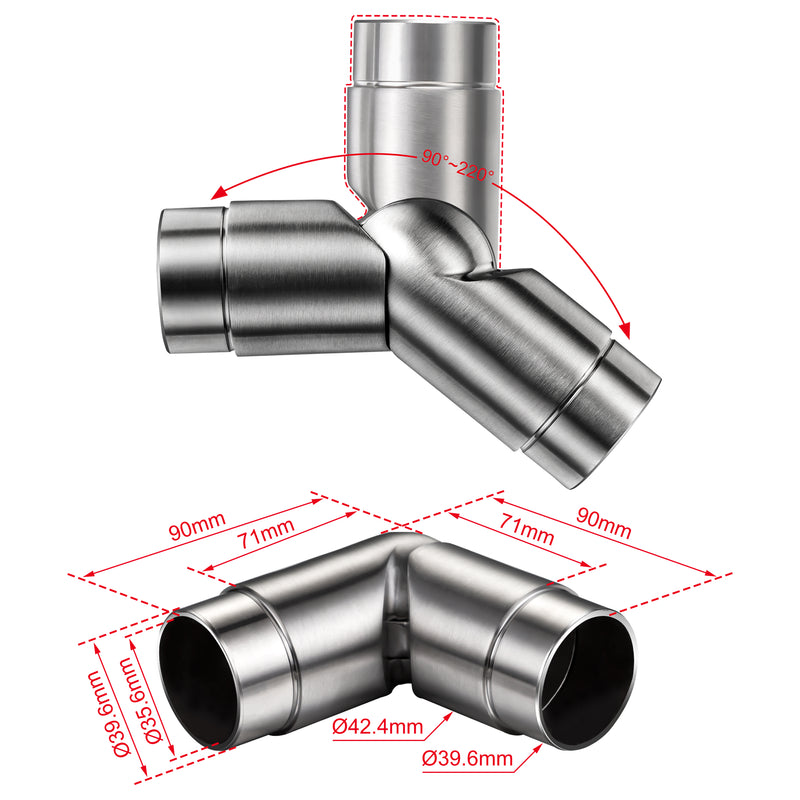 304 Stainless Steel Railing Connector Kit for Railing (3 or 5 Crossbars)