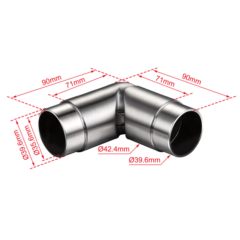 AICA 304 Stainless Steel Handrail Connector for Connecting Stair Handrail to Wall Handrail