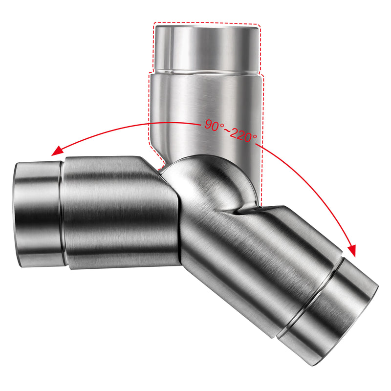 AICA 304 Stainless Steel Handrail Connector for Connecting Stair Handrail to Wall Handrail