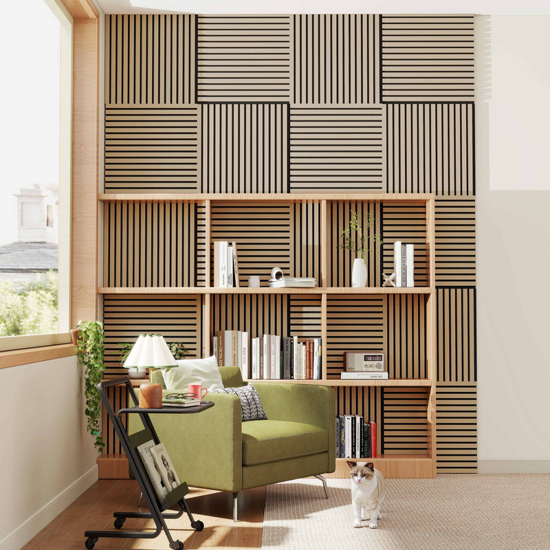 AICA Decorative Acoustic Wall Panels Wood Veneer MDF Sound Proofing 600/1200/2400x600(mm)