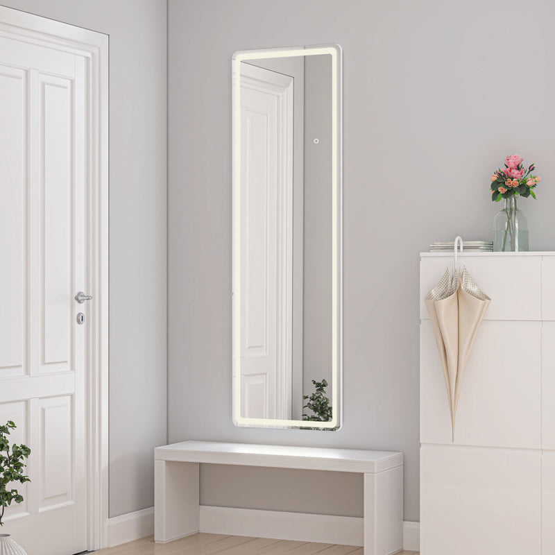 AICA Full Length LED Mirror with HD Silver Glass Floor-standing Wall-mounted IP44 Rated