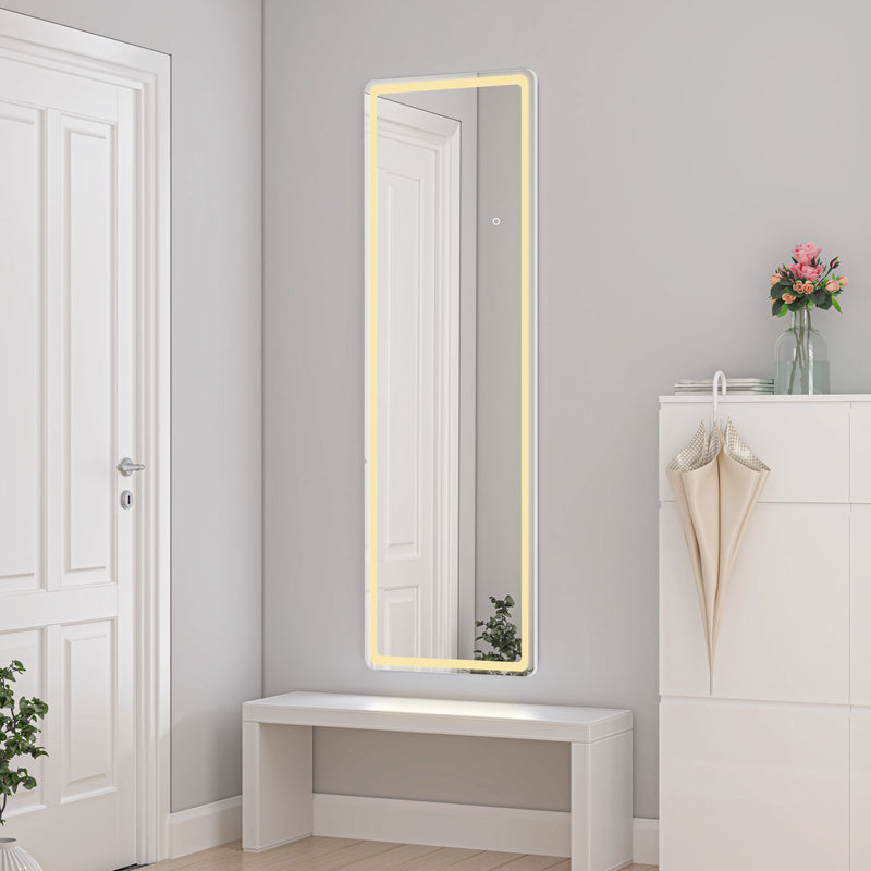 AICA Full Length LED Mirror with HD Silver Glass Floor-standing Wall-mounted IP44 Rated