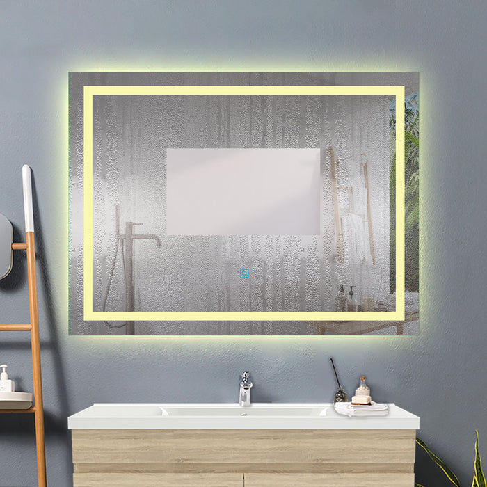 800x600  Illuminated Bathroom Mirrors with LED Lights,3800K Warm White Lights Wall Mounted,IP44