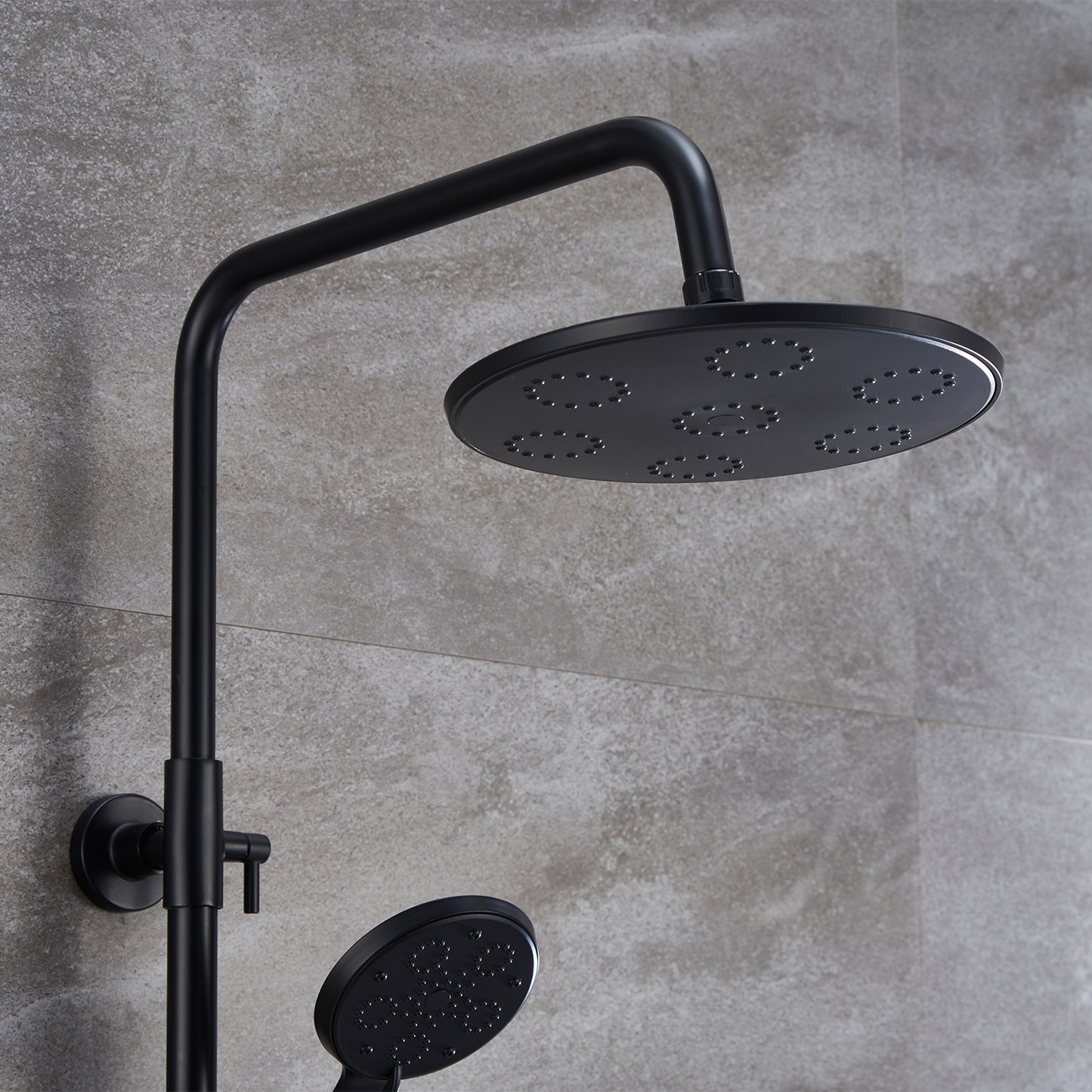 AICA round black shower set