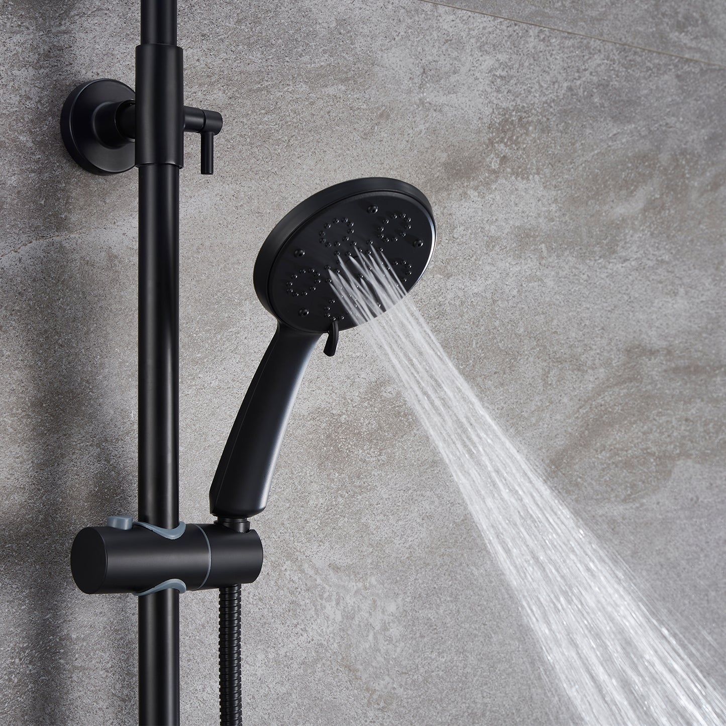 AICA round black shower set