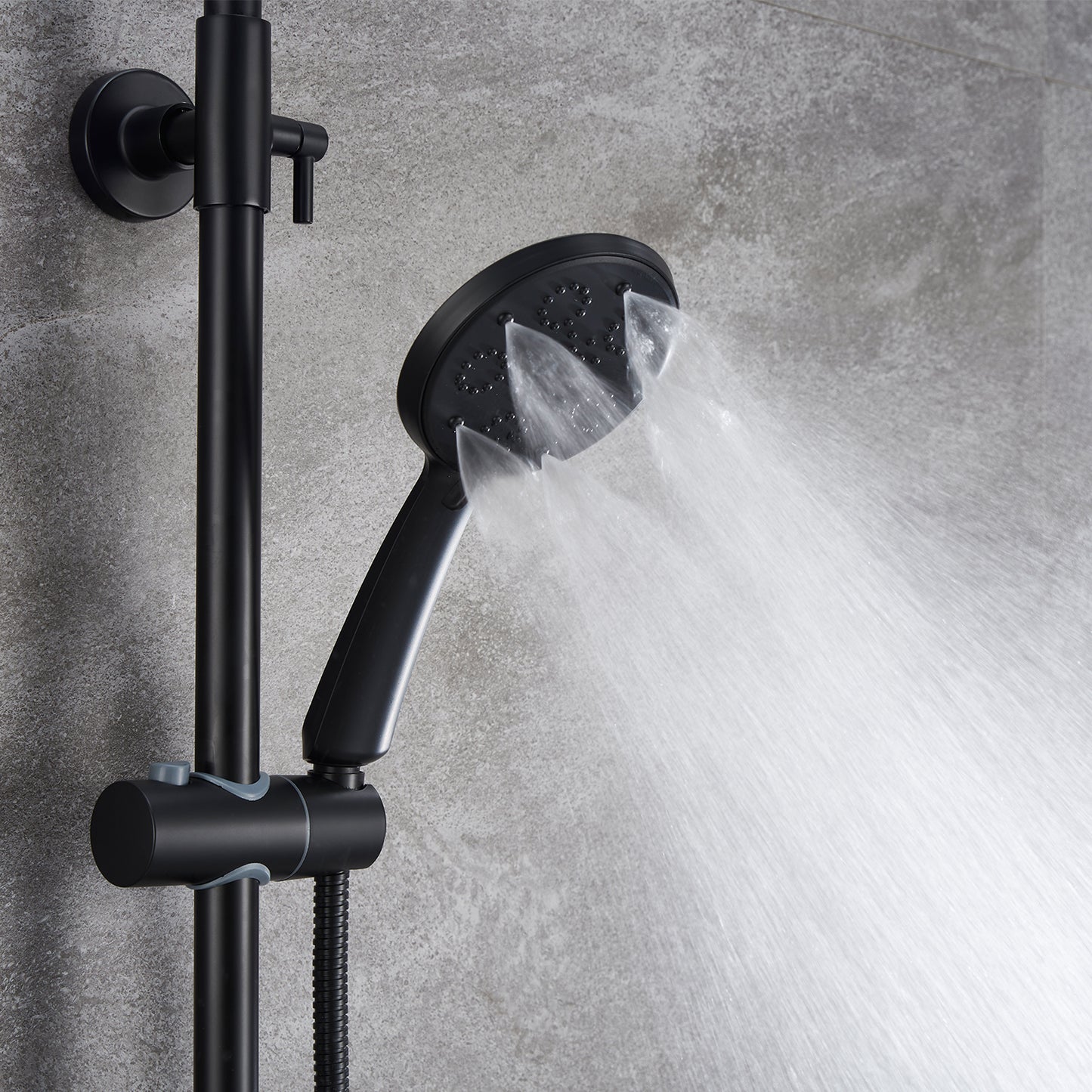 AICA round black shower set